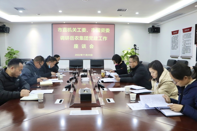 市直机关工委和市国资委到岳农集团开展党建调研